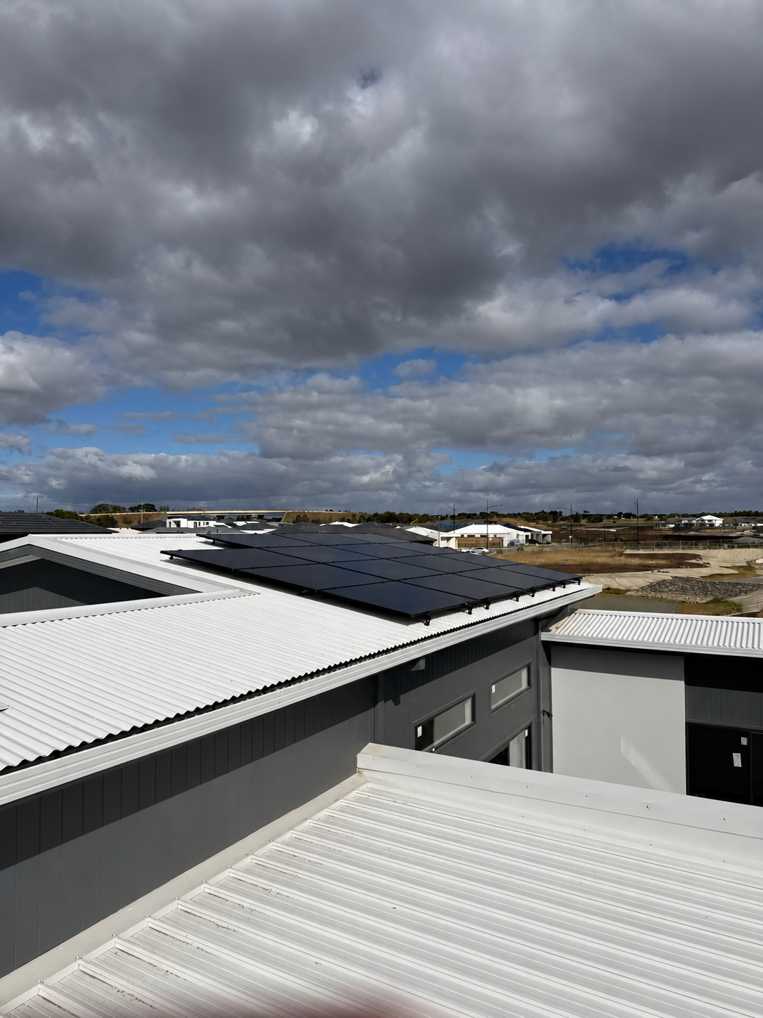 Rooftop solar installed on a metal roof.
